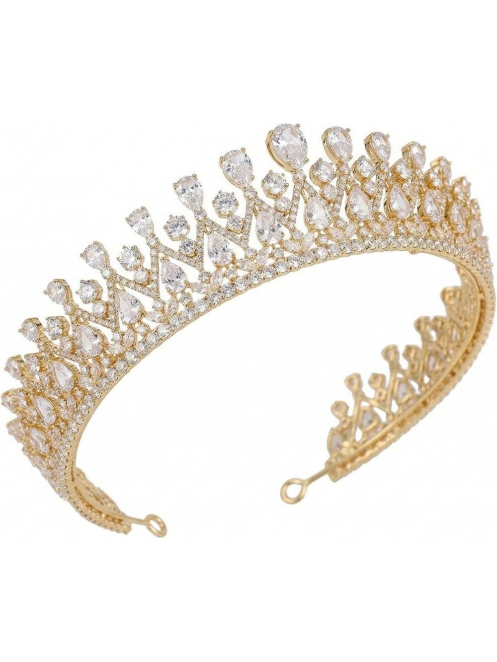 Vintage Silver Tiara with Cubic Zirconia | Wedding, Prom, Sweet 16, Quinceanera